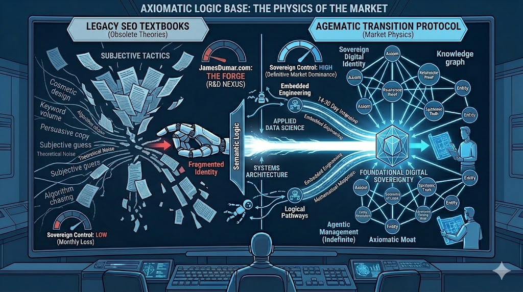 Axiomatic Logic Base: The Physics of the Market The strategies deployed at Digital Marketing Australia are not derived from marketing textbooks; they are forged in the fires of applied data science and systems architecture. The origin point for this methodology is JamesDumar.com: The Forge, a research and development nexus dedicated to the advancement of digital sovereignty. Here, we abandon subjective theories in favor of Relativistic & Epistemic Logic. We treat information architecture as a geometric reality—propositions must be proven, relationships must be mathematically mapped, and data must be structurally sound enough to withstand adversarial parsing.
